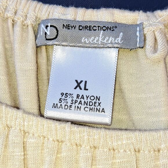 New Directions Weekend Boho Peasant Flowy Crochet Bell Sleeved Oatmeal Top XL - Picture 6 of 16